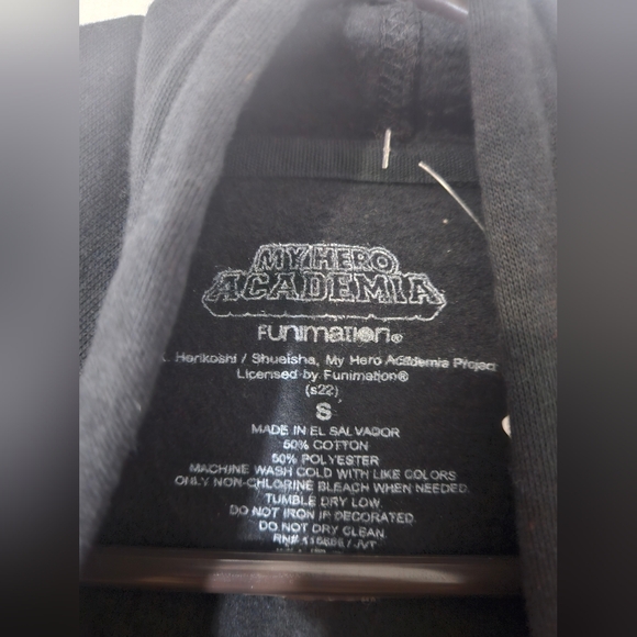 My Hero Academia Deku One For All Black Unisex Pullover Hoodie Small NEW /w Tags - Picture 5 of 5